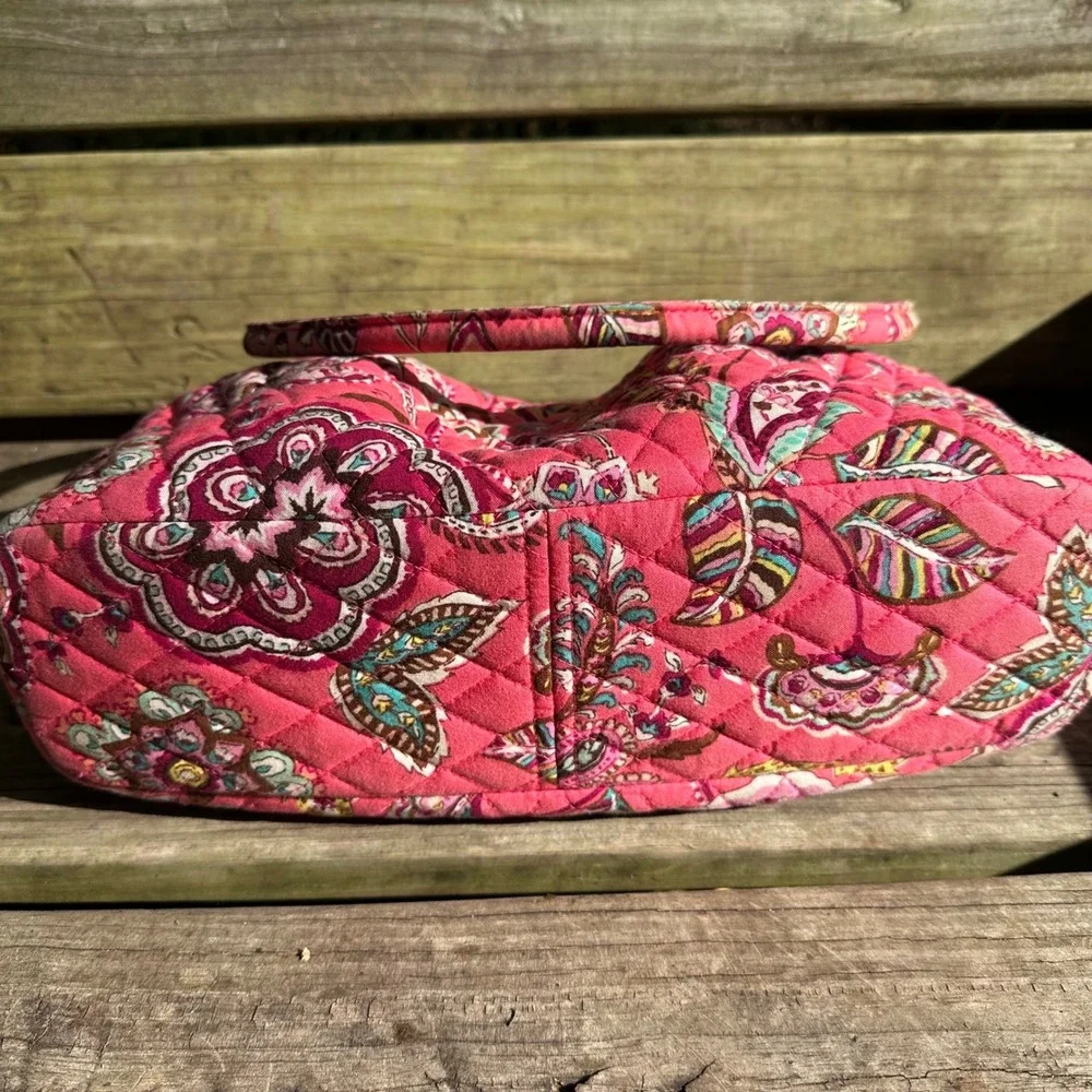 Vera Bradley Alice Bag Call Me Coral Pink Paisley Quilted Kisslock Handbag Purse